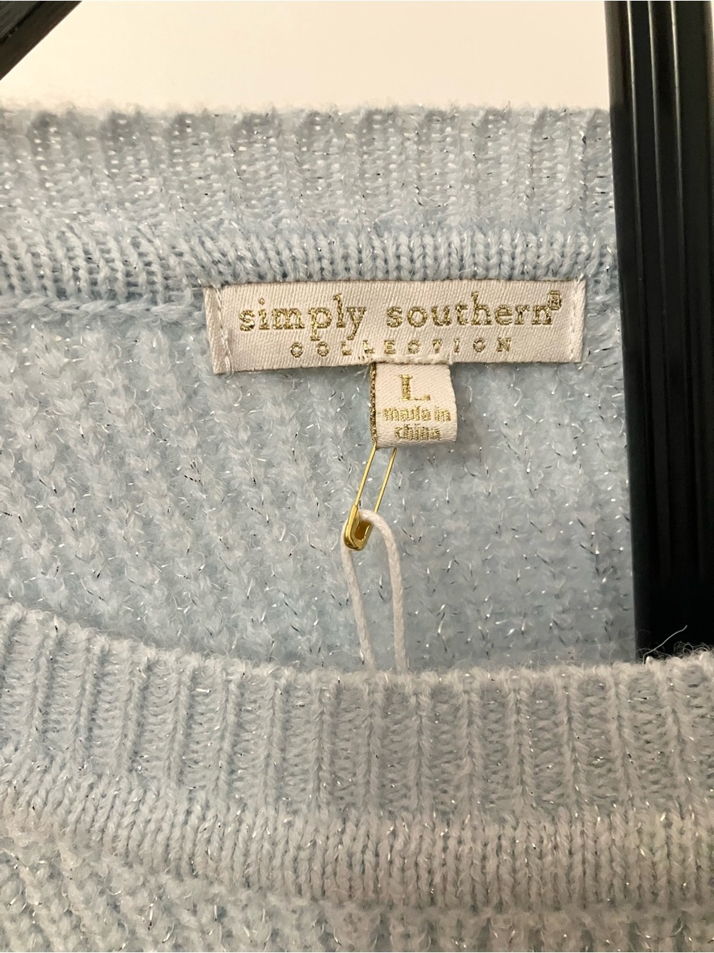 NWT Simply Southern Ice Blue Elliana Bow Sweater Size Large Coquette - Picture 4 of 6